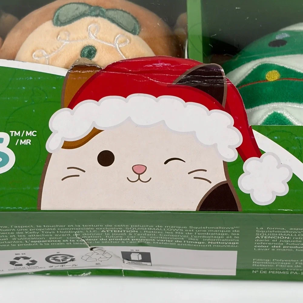 Squishmallows Christmas Holiday Ornament 8-Pack‎ Plush Set New 2024 Box Wear
